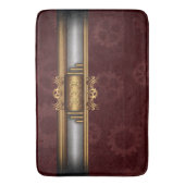 Tapis De Bain Steampunk, laiton sur les engrenages Monogramme (devant Vertical)