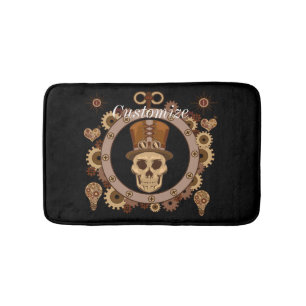 Tapis De Bain Steampunk Thème Top Hat Skull Thunder_Cove