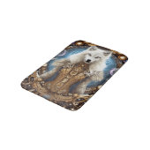 Tapis De Bain Steampunk Whimsical charmant loup blanc (Angle)