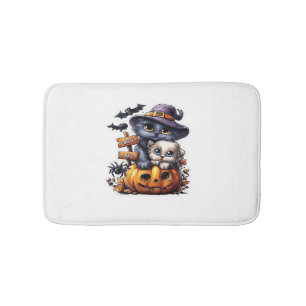 Tapis De Bain Sticker Chat Halloween mignonne - Casquette sorciè