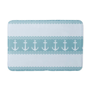 Tapis De Bain Stripes Blue Nautical