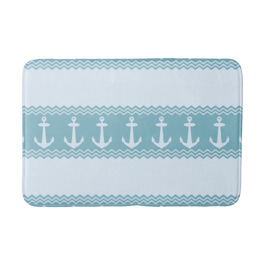 Tapis De Bain Stripes Blue Nautical (Devant)