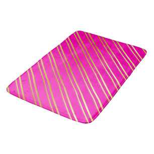 Tapis De Bain STRIPES D'OR AUX STRIPES SUR JEU DE Décor ROSE