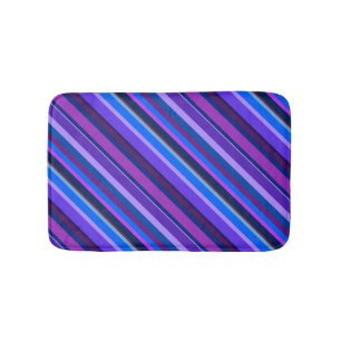Tapis De Bain stripes en bleu et purple