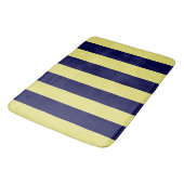 Tapis De Bain Stripes in Navy Blue and Yellow (Angle)
