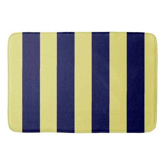Tapis De Bain Stripes in Navy Blue and Yellow (Devant)