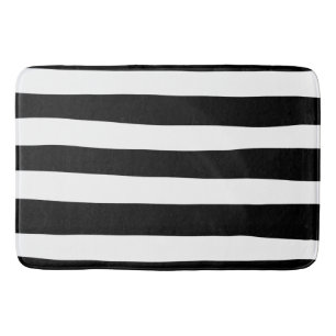 Tapis De Bain Stripes inégales - Noir et blanc