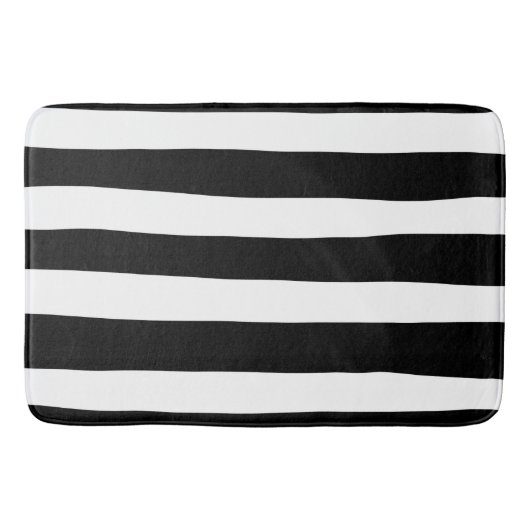 Tapis De Bain Stripes inégales - Noir et blanc (Devant)