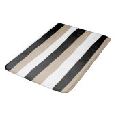 Tapis De Bain Stripes inégales - Taupe, noir et blanc (Angle)