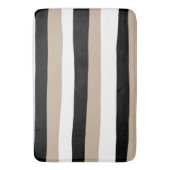 Tapis De Bain Stripes inégales - Taupe, noir et blanc (devant Vertical)