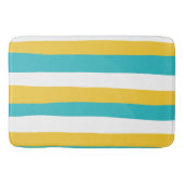 Tapis De Bain Stripes inégales - Turquoise et Jaune (Devant)