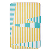 Tapis De Bain Stripes on Stripes - Turquoise et Jaune (devant Vertical)