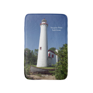 Tapis De Bain Sturgeon Point Lighthouse & Boat grand bain