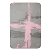 Tapis De Bain Style art moderne Abstrait gris rose (devant Vertical)