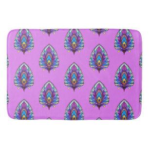 Tapis De Bain Style Art Nouveau Vitrage Peacock Plumes