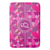 Tapis De Bain Style Bauhaus géométrique rose et bordeaux (devant Vertical)