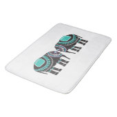 Tapis De Bain Style Black Ornate Elephants Design, bleu moderne (Angle)