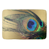 Tapis De Bain Style Chic Blue Gold Peacock Feather (Devant)