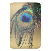 Tapis De Bain Style Chic Blue Gold Peacock Feather (devant Vertical)