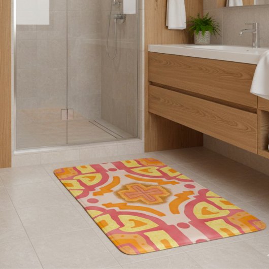 Tapis De Bain Style de croix géométrique orange