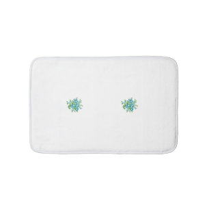 Tapis De Bain Style Décoratif, Crème Menthe, Bleu Fontaine, Turq