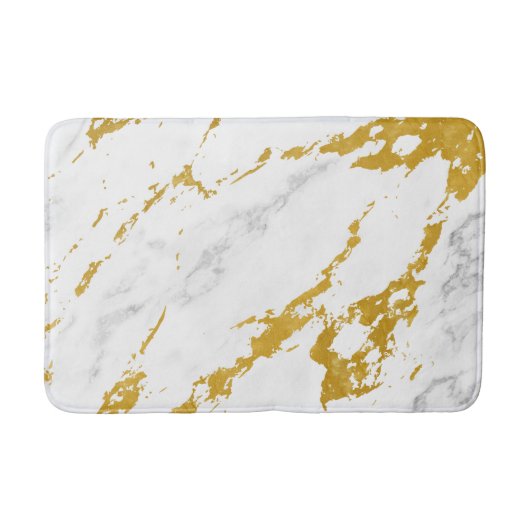 Tapis De Bain Style élégant en marbre6 - Or et blanc (Devant)