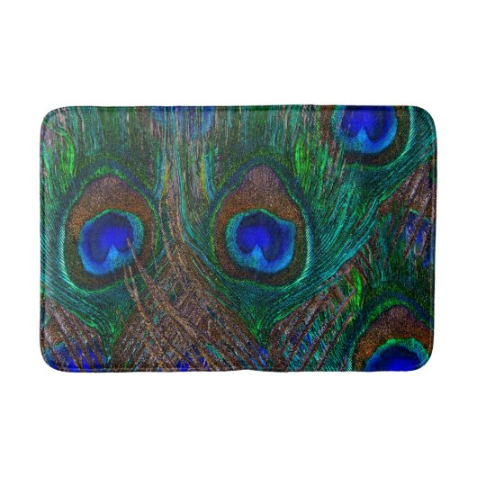Tapis De Bain Style Etching Peacock de minuit (Devant)