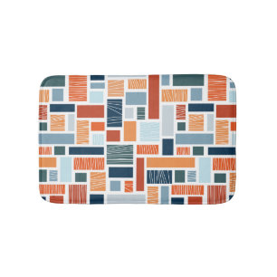 Tapis De Bain Style géométrique coloré du milieu du siècle