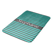 Tapis De Bain Style Gris Turquoise Gris Gris Blanc Nom personnal (Angle)