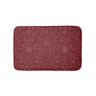 Tapis De Bain Style oriental design floral en rouge foncé