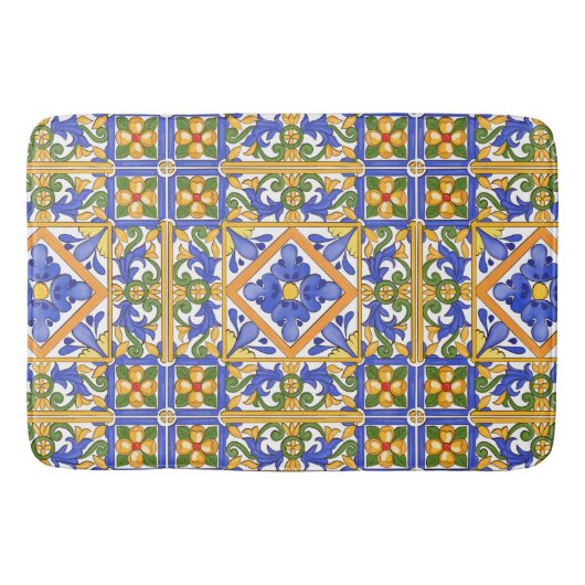 Tapis De Bain style sicilien, majolica, été, motif coloré (Devant)