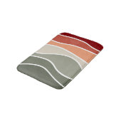 Tapis De Bain Style vert et rouge rétro vagues design (Angle)