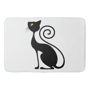 Tapis De Bain Style Vintage Chat noir