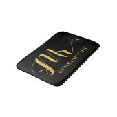 Tapis De Bain Stylish Gold Foil Typographie M. New Husband (Angle)