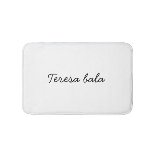 Tapis De Bain Stylish Monogram Modern Minimalist White Script (Devant)