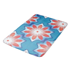 Tapis De Bain Stylo étoile bleu rouge dix kaléidoscope en doux b