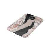 Tapis De Bain Stylo Marine Blue Gold Agate Géode Chic Monogramme (Angle)