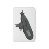 Tapis De Bain Submarine cartoon illustration (Devant (Vertical))