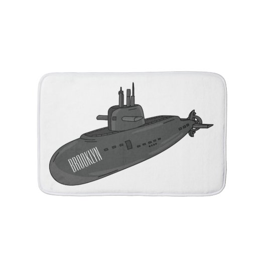 Tapis De Bain Submarine cartoon illustration (Devant)