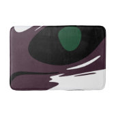 Tapis De Bain Submersion : Noir Abstrait, Blanc, Violet & Vert (Devant)