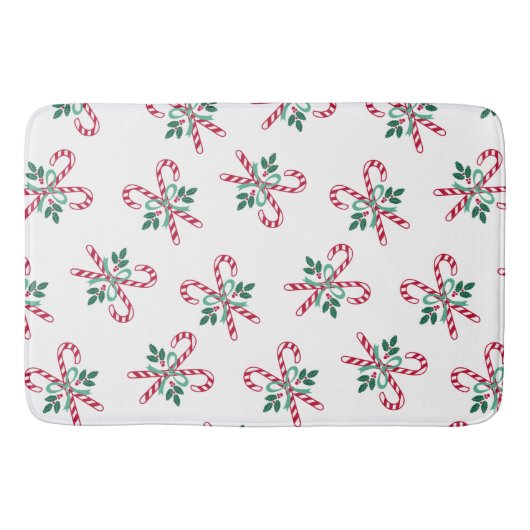Tapis De Bain sucres de canne de Noël rétro (Devant)
