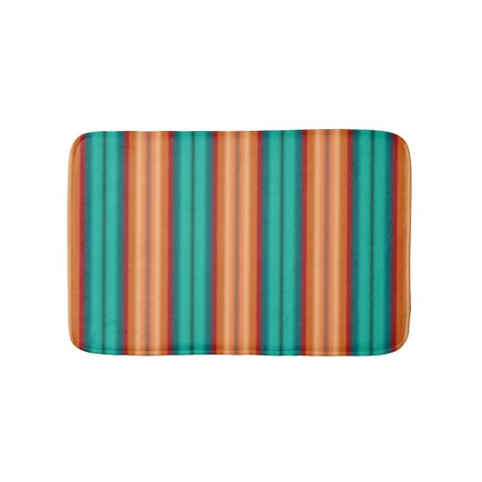 Tapis De Bain Sud-Ouest Orange rouge Turquoise arc-en-ciel rayur (Devant)