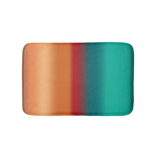 Tapis De Bain Sud-Ouest Orange rouge Turquoise arc-en-ciel rayur (Devant)