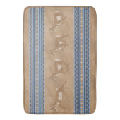 Tapis De Bain Sud-ouest Pronghorn Antelopes Frontière bleue (devant Vertical)