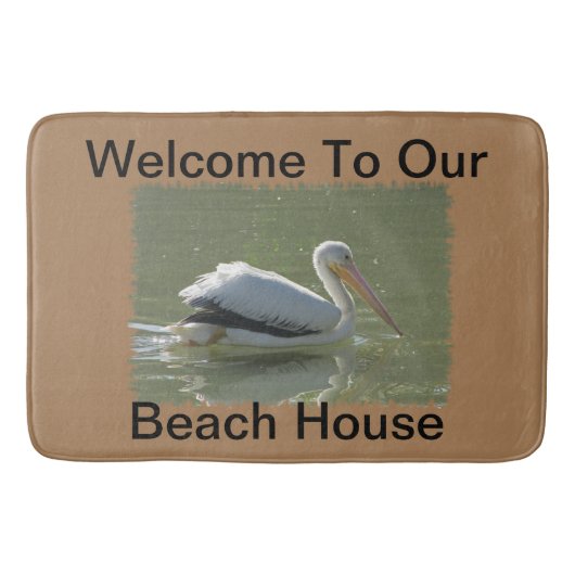 Tapis De Bain Summer Beach House Coastal Pélican Bienvenue invit (Devant)
