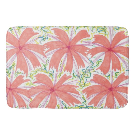 Tapis De Bain Sunburst Tropical Flower Motif Mat (Devant)