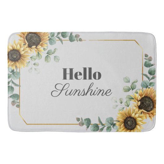 Tapis De Bain Sunflower Eucalyptus Vert Script géométrique (Devant)