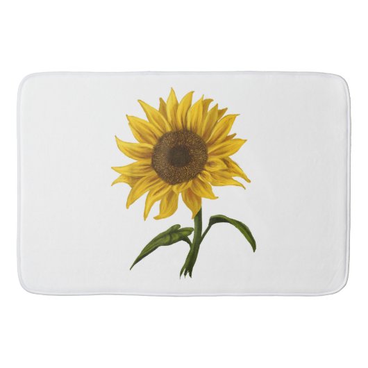 Tapis De Bain Sunflower Sunshine Floral Aquarelle Fleur (Devant)