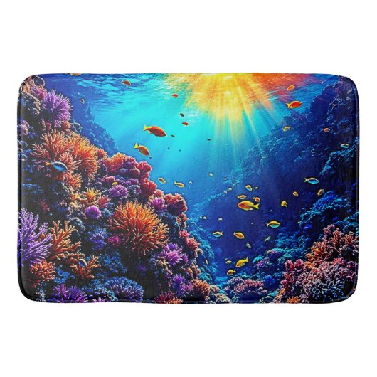 Tapis De Bain Sunlit Coral Reef Wonderland (Devant)