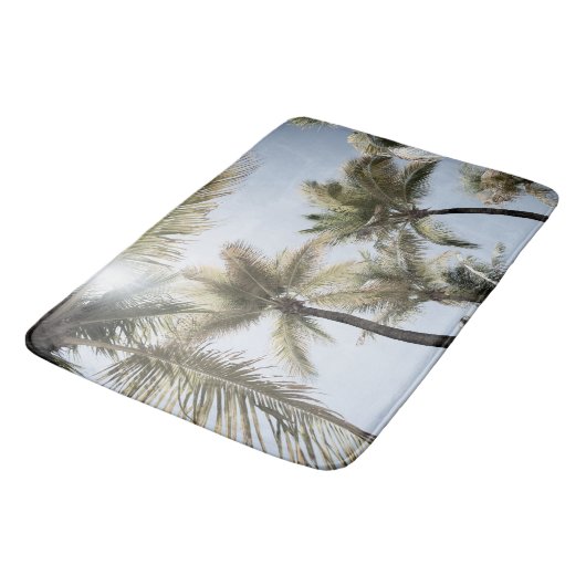 Tapis De Bain Sunlit Palm Jungle #1 #tropical #wall #art (Angle)